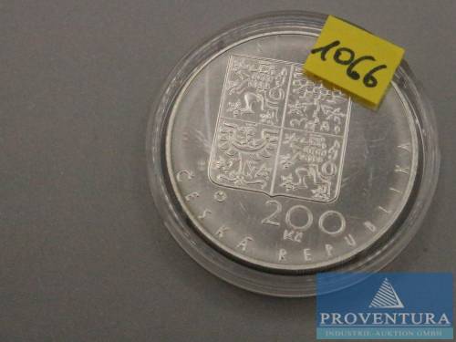 Silbermünze Tschechische Republik 200 Kronen St. Vitus kathedrale 1994 pp
